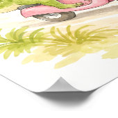 Kunstprint Strandkrokodil Watercolor Poster (Hoek)