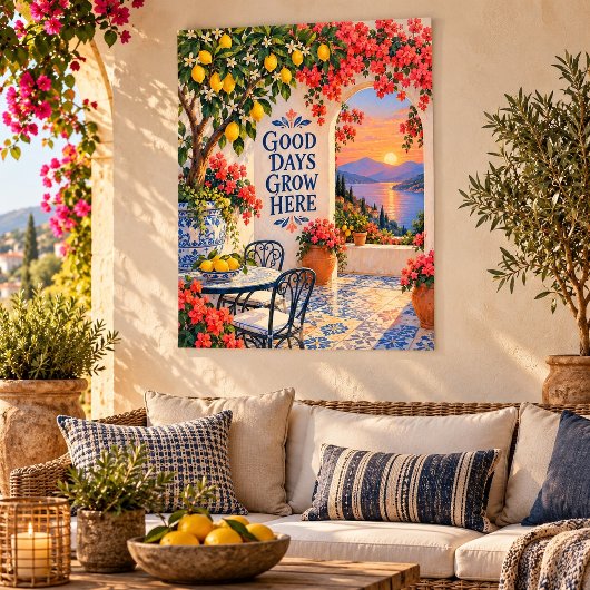 Kunstprint terras van goede dagen poster