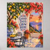 Kunstprint terras van goede dagen poster (Voorkant)
