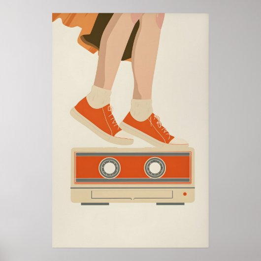 Kunstprint van 80s-cassettebandje Retro Nostalgie Poster (Voorkant)