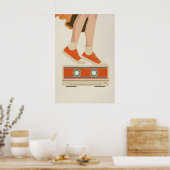 Kunstprint van 80s-cassettebandje Retro Nostalgie Poster (Keuken)