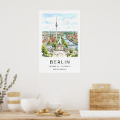 Kunstprint van Berlijn - met de hand getekend pano Poster (Keuken)