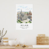 Kunstprint van de Dom van Milaan in zwart-wit Poster (Keuken)
