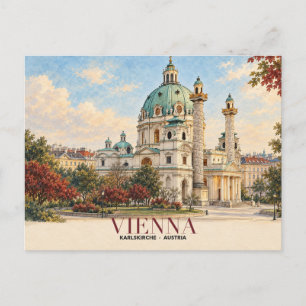 Kunstprint van de Karlskirche in Wenen Briefkaart