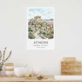 Kunstprint van de stad Athene - Parthenon en stene Poster (Keuken)