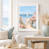 Kunstprint van een Kusthuis Tuin Poster