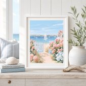 Kunstprint van een Kusthuis Tuin Poster