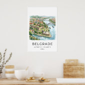 Kunstprint van het stadsgezicht van Belgrado - Zac Poster (Keuken)
