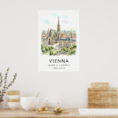 Kunstprint van het stadsgezicht van Wenen, gotisch Poster (Keuken)