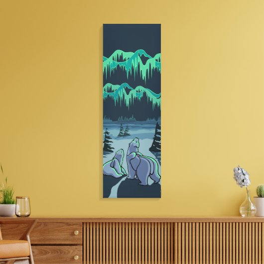 Kunstprint van ijsbeer canvas afdruk (Insitu (Woonkamer))