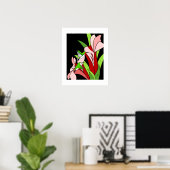 Kunstprint van kolibrie en bloem poster (Thuiskantoor)