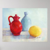 Kunstprint van olieverfschilderij stilleven met ro poster (Voorkant)