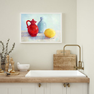Kunstprint van olieverfschilderij stilleven met ro poster