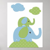 Kunstprint van olifanten voor kinderen poster (Voorkant)
