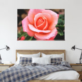Kunstprint van Romantische Roos Botanisch Motief Canvas Afdruk (Insitu (Slaapkamer))