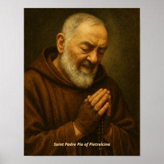 Kunstprint van Sint-Padre Pio van Pietrelcina Poster