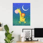 Kunstprint van Sterrenhemel op de savanne voor kin Poster (Thuiskantoor)