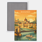 Kunstprint van vintage Boedapest Hongarije reissta Magneet
