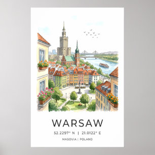 Kunstprint van Warschau Europese stadsgezichten (G Poster