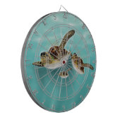 Kunstprint van zeeschildpadden. dartbord (Voorkant Links)