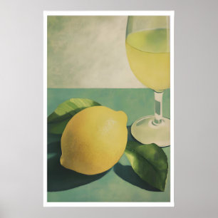 Kunstprint Vintage Citroen & Limoncello Cocktail Poster