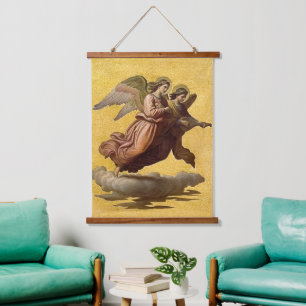 Kunstprint Vintage Gouden Engel Religieus Katholie Hangend Wandkleed
