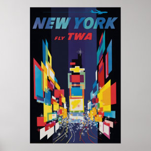 Kunstprint vintage New York reisposter, Amerikaans Poster