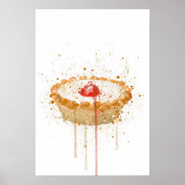 Kunstprint voor cake muur 'Cherry Bakewell' Poster