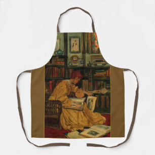 Kunstprint voor de Vintage Boekenliefhebber Art Schort
