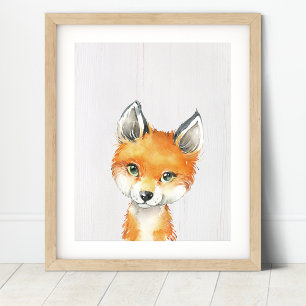 Kunstprint voor kinderkamer Fox Woodland Nursery Poster