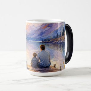 Kunstprint waterverf meer vader en zoon magische mok