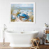 Kunstprint Zeekrab Strand Muur | Poster