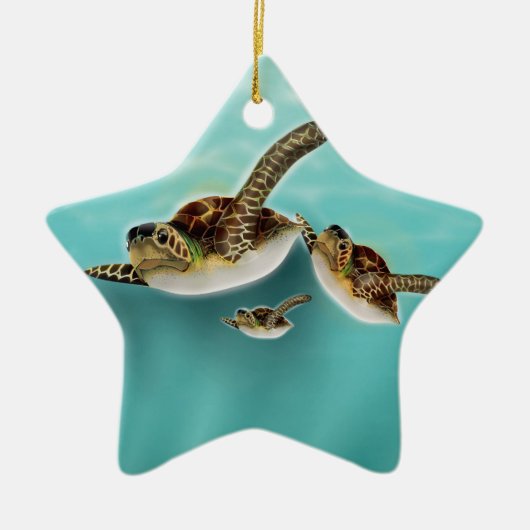 Kunstprint zeeschildpadden. keramisch ornament (Voorkant)