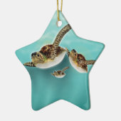 Kunstprint zeeschildpadden. keramisch ornament (Links)