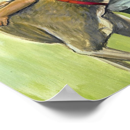 Kunstprinten "Meisje met grijs" Poster (Hoek)