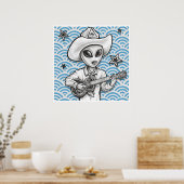 Kunstprinten 'The Space Cowboy' - (pop surrealisti Poster (Keuken)