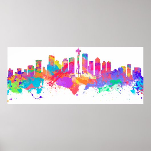 Kunstprinten van de waterverf van de skyline van S Poster (Voorkant)