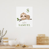 Kunstprinten voor kinderverzorgers | Naam Baby Poster (Keuken)