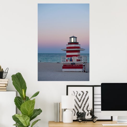 Kunstprintposter strand reddingstoren poster (Thuiskantoor)