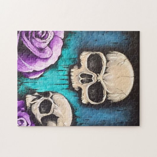 Kunstpuzzel "Skulls & Rozen" Legpuzzel (Horizontaal)