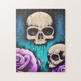 Kunstpuzzel "Skulls & Rozen" Legpuzzel