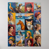 Kunstrooster met meerdere panelen poster (Voorkant)