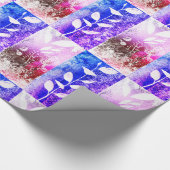 Kunstroze blauw vertakte bladeren Abstract patroon Cadeaupapier (Hoek)