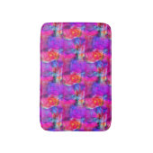 Kunstroze, blauwe, rode textuurachtergrond badmat (Voorkant Verticaal)