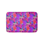 Kunstroze, blauwe, rode textuurachtergrond badmat (Voorkant)