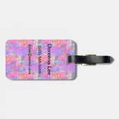 Kunstroze, blauwe, rode textuurachtergrond bagagelabel (Achterkant horizontaal)