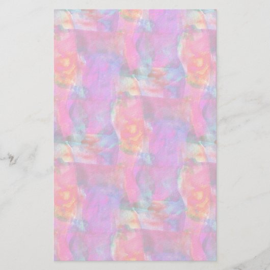 Kunstroze, blauwe, rode textuurachtergrond briefpapier (Voorkant)