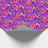 Kunstroze, blauwe, rode textuurachtergrond cadeaupapier (Hoek)