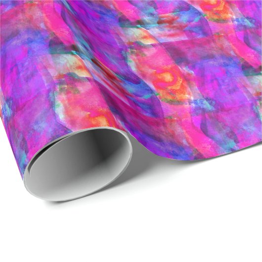 Kunstroze, blauwe, rode textuurachtergrond cadeaupapier (Rol Hoek)