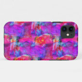 Kunstroze, blauwe, rode textuurachtergrond Case-Mate iPhone case (Achterkant (horizontaal))